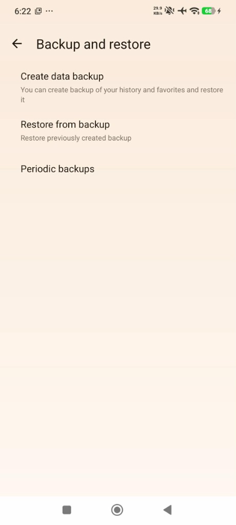 Tarumi backup and restore settings